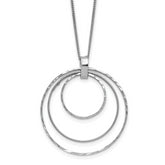 Sterling Silver Rhodium-Rhodium-Plated D/C Circles Necklace